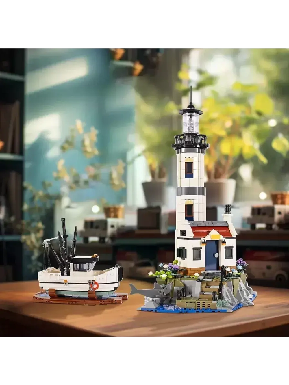 Конструктор Маяк и рыболовное судно 1677 деталей