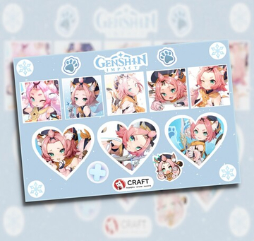 Стикерлист "Геншин Импакт - Сердечки" - Диона