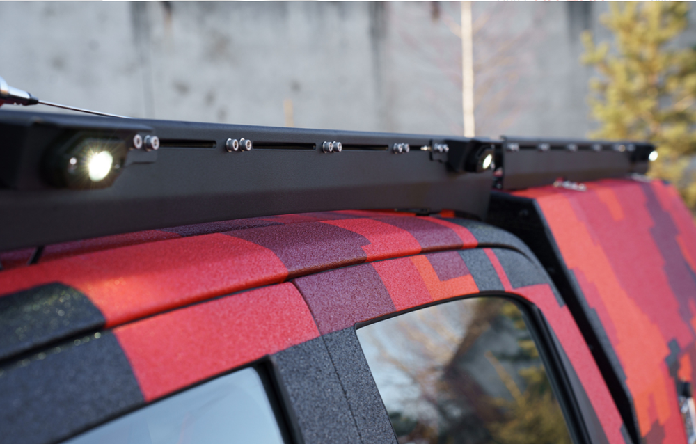 Багажник экспедиционный Isuzu D-Max 2020+ (Шторка) дальний и рабочий свет