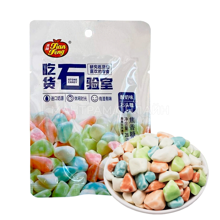 Конфеты жевательные камешки Jian Feng Stone Candy вкус сливочный 25 г