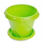 Кашпо для цветов пластиковое 1,4л d-17см «Флориана» с поддоном салатовый С385САЛ