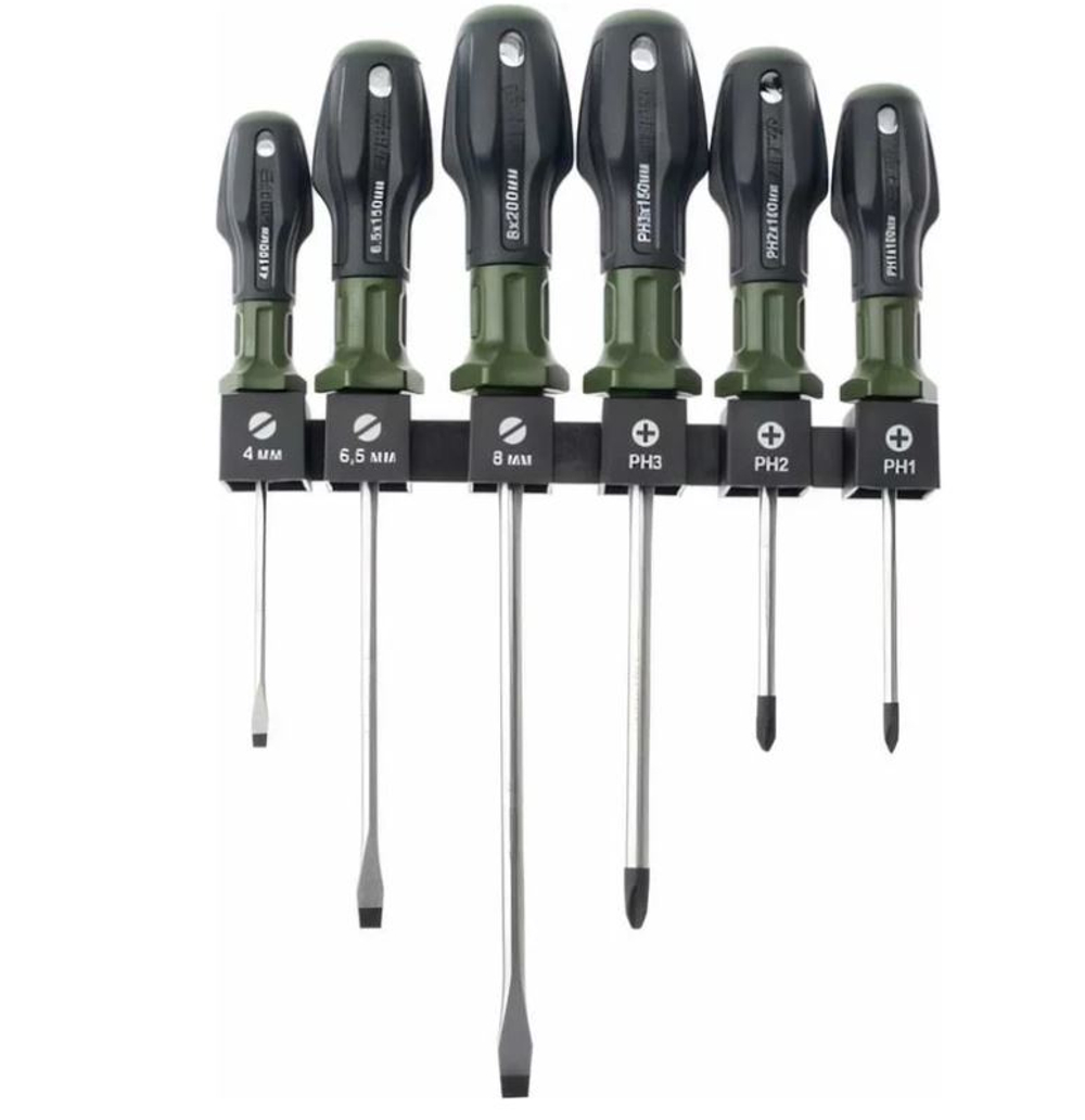 Набор отвёрток Дело Техники c трехкомпонентными рукоятками PH, SL; 6шт. 728060