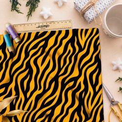 Ткань премиум бифлекс полосатая звериная фантазия