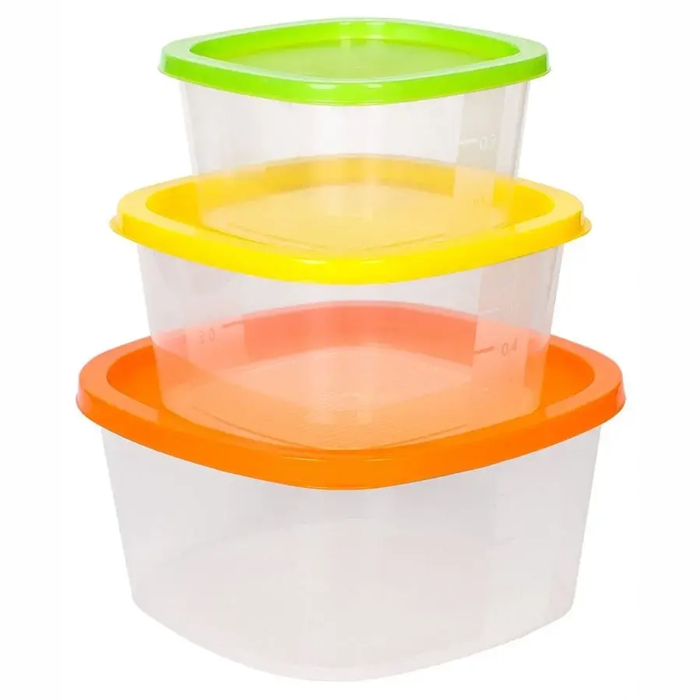 Набор контейнеров квадратных BioFresh (0,23|0,5|0,9л)