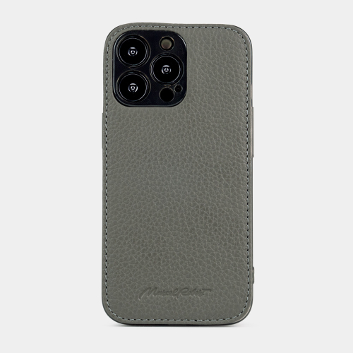 Чехол для iPhone 15 Pro из кожи теленка, серого цвета
