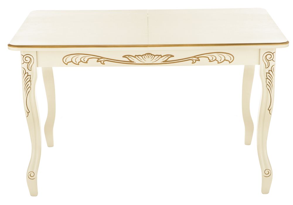 Стол Мауро 129(179)х84х78 патина золото / слоновая кость