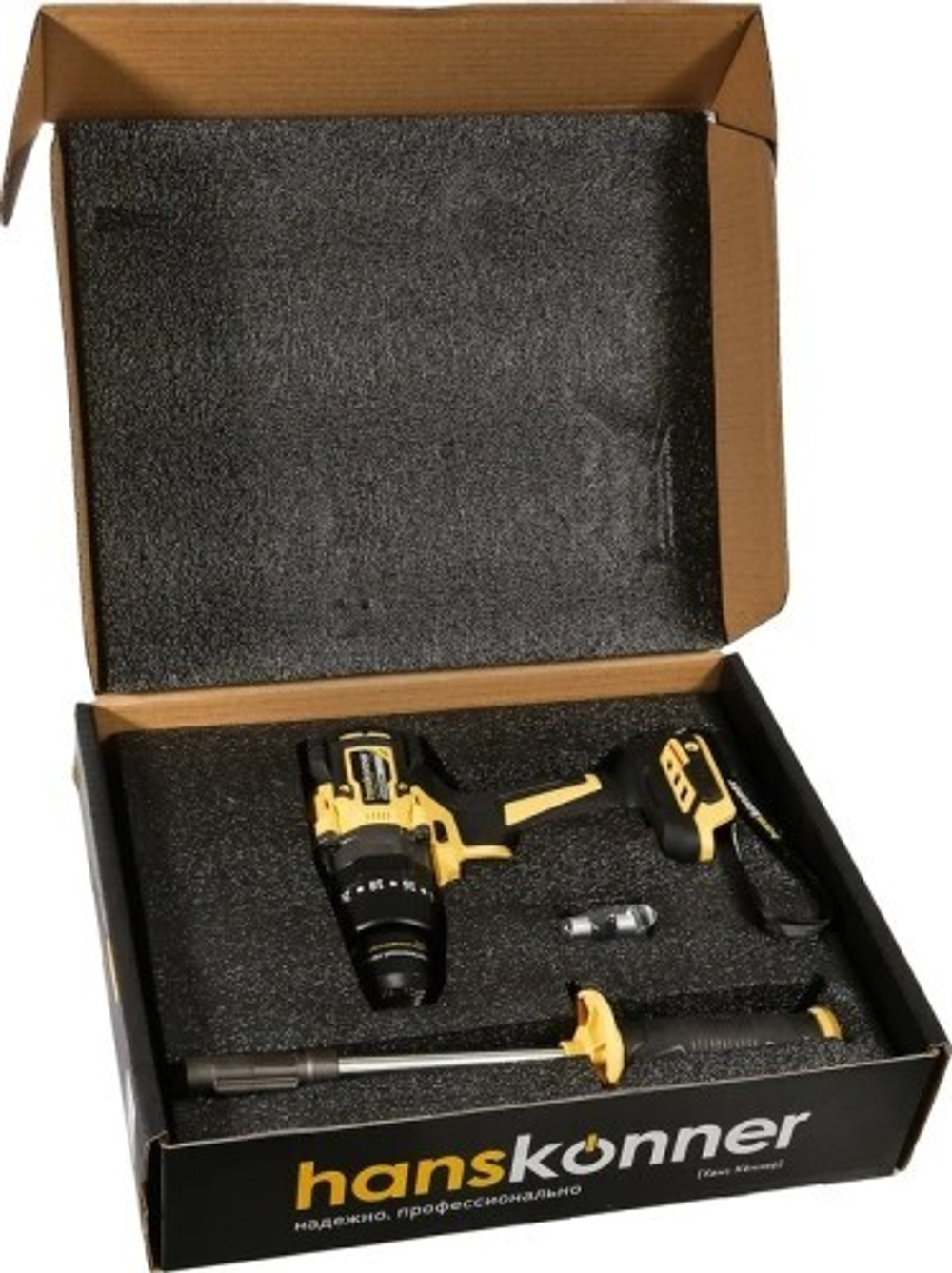 Дрель-шуруповерт аккумуляторная HANSKONNER HCD18165BL PLATINUM, без АКБ и ЗУ