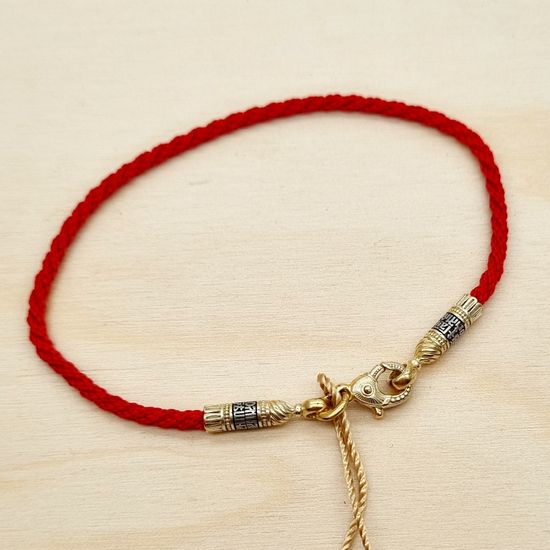 500191 Браслет текстильный. Иисусова молитва, Замок - рыбка. 2 мм