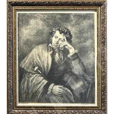 Ванециан А. В. Портрет А. С. Пушкина. Литография. 1970 г.