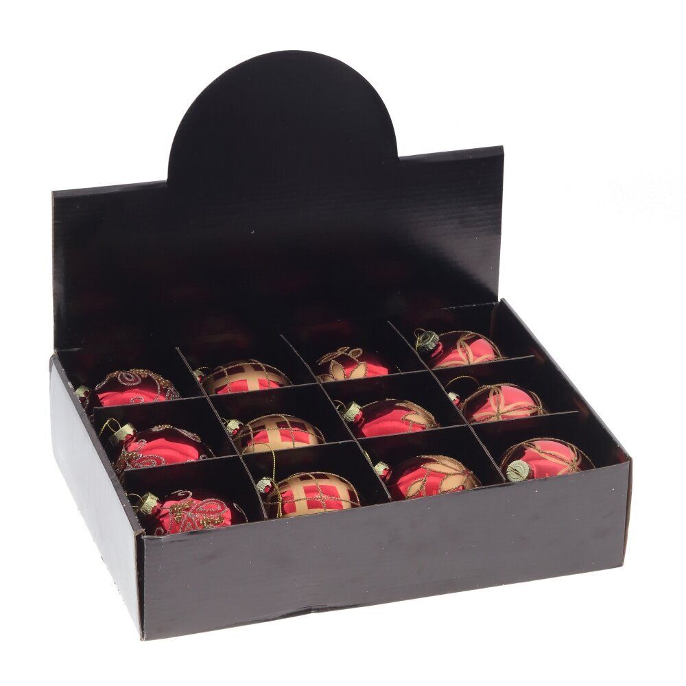 GAEM Набор из 12шт Украшение новогоднее "Шар", D 8 см, L35 W25 H8,5 см