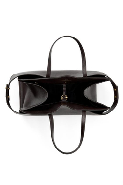 ZARA ГОРОДСКАЯ КОЖАНАЯ СУМКА LIMITED EDITION, ШОКОЛАДНЫЙ