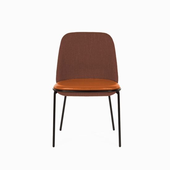 Стул Embrace терракотовая ткань и коричневая экокожа