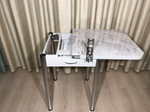 Кухонный раскладной стол с ящиком Grey Marble