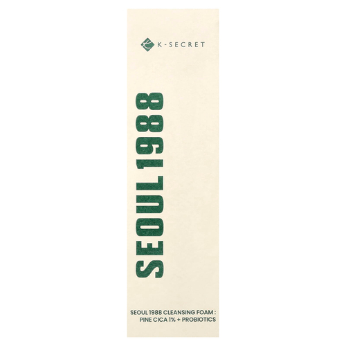 K-Secret, Seoul 1988, очищающая пенка, сосна, готу кола и 1% пробиотиков, 150 мл (5,07 жидк. унции)