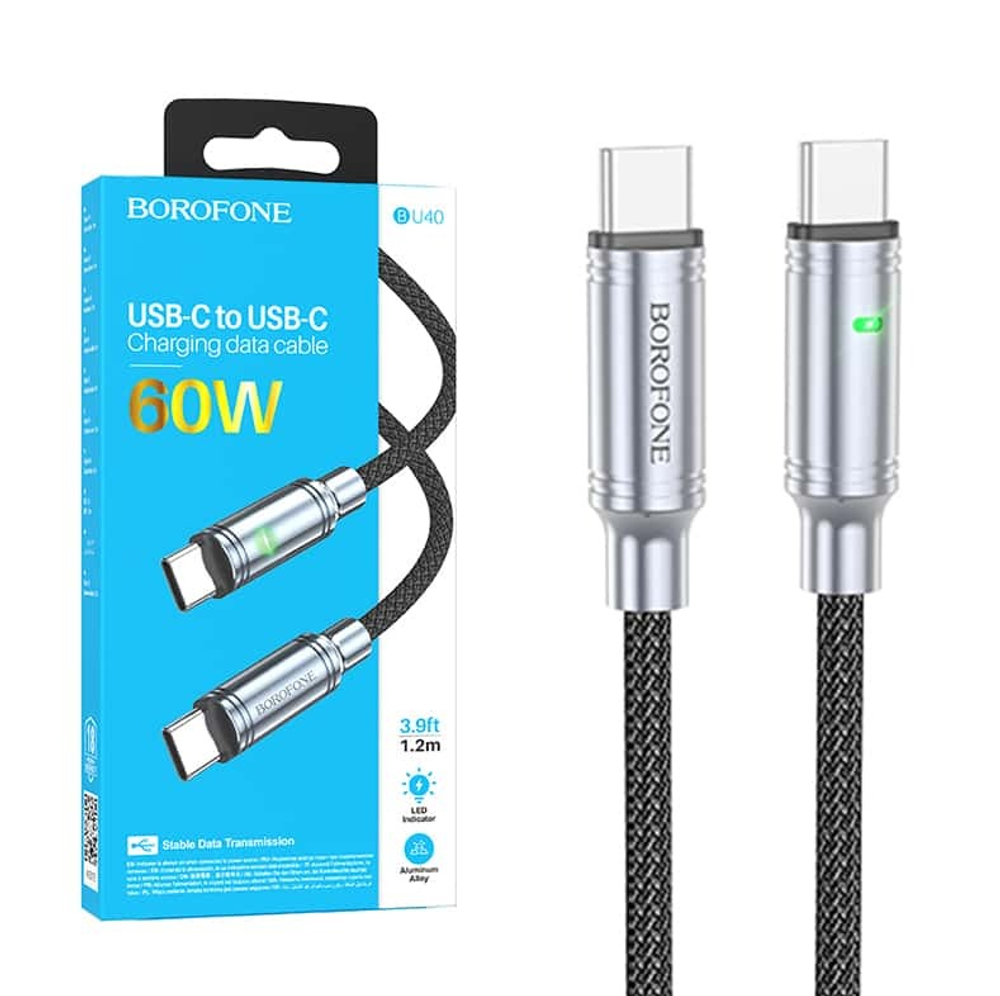 Кабель TypeC - TypeC BOROFONE BU40 60W (черный) 1м