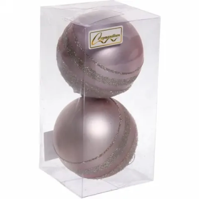 Набор украшений SHINE «Magic Sphere» 8 см (2 шт.), baby pink