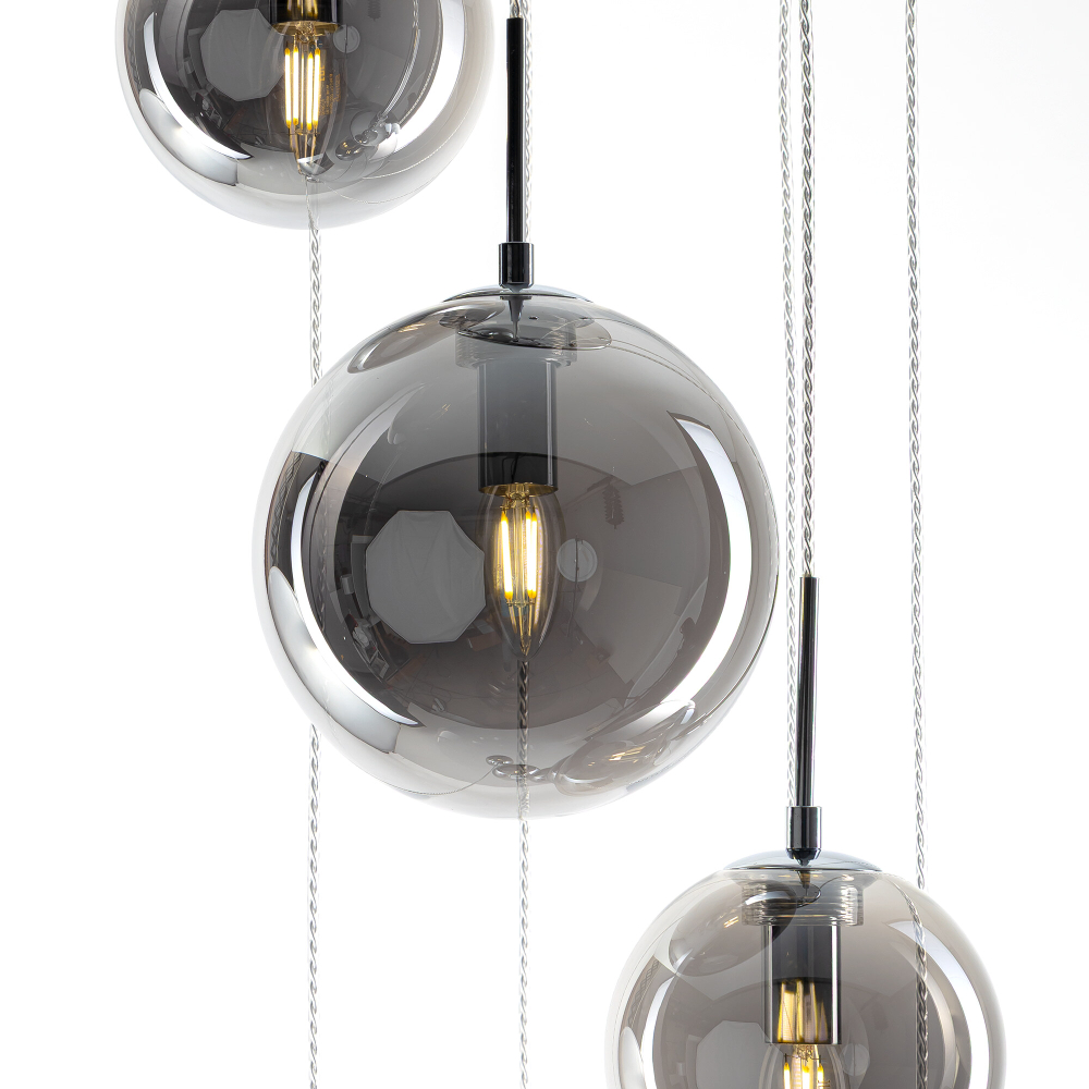 Citilux Томми CL102070 Люстра каскадная с дымчатыми шарами