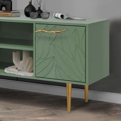 Тумба под ТВ Арт Колор leaves 117см Стайл Голд Зеленый нефрит