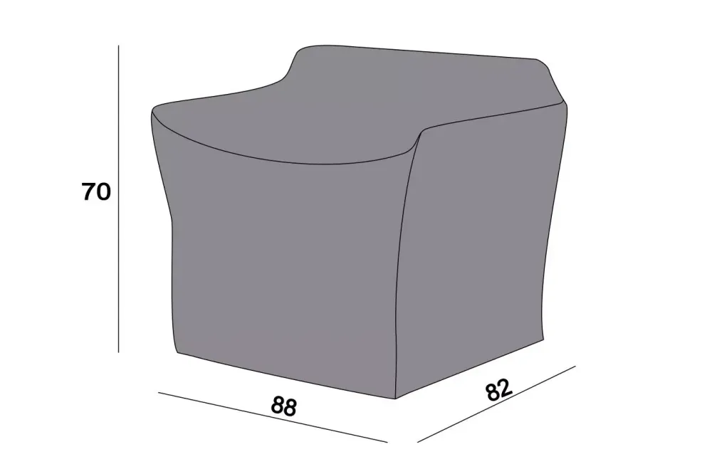 Защитный чехол на кресло Касабланка 88×82×70, цвет серый