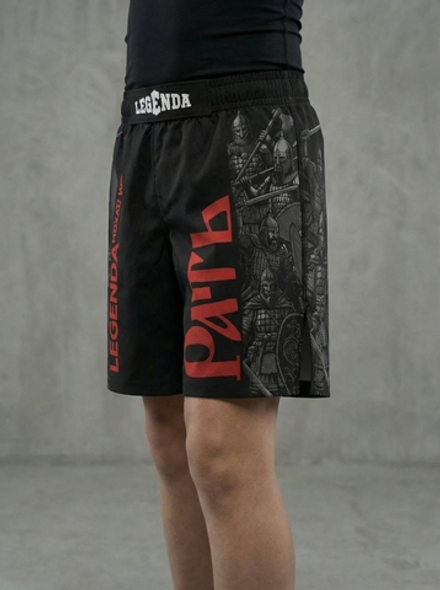 Шорты детские спортивные тренировочные черные LEGENDA Рать2 красная