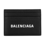 Balenciaga Cow Leather Card Holder Unisex Black