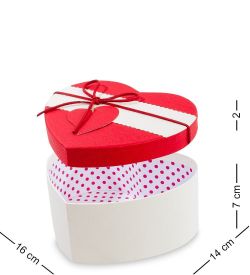 WF-47-A Набор коробок из 3шт «Сердце» цв.бел./красн.