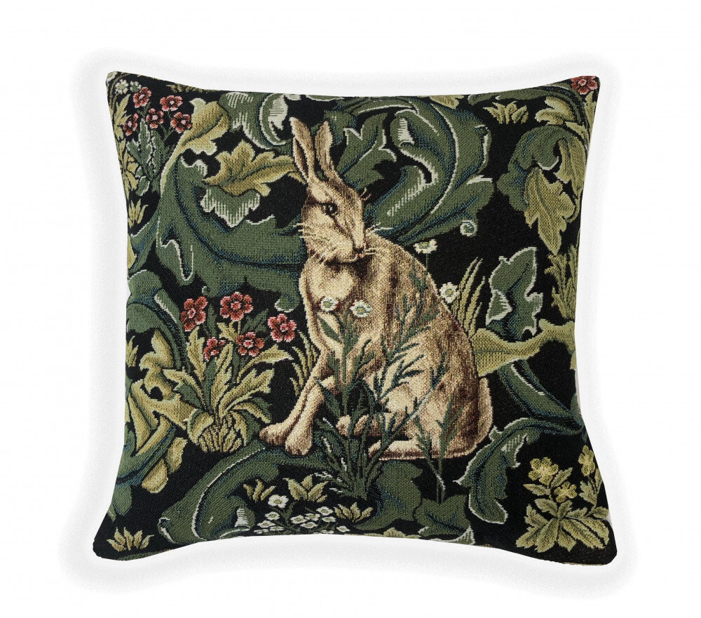 Заяц У. Моррис чёрный фон 32х32 см