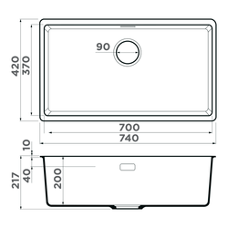 Кухонная мойка Omoikiri Kata-74-U-GR