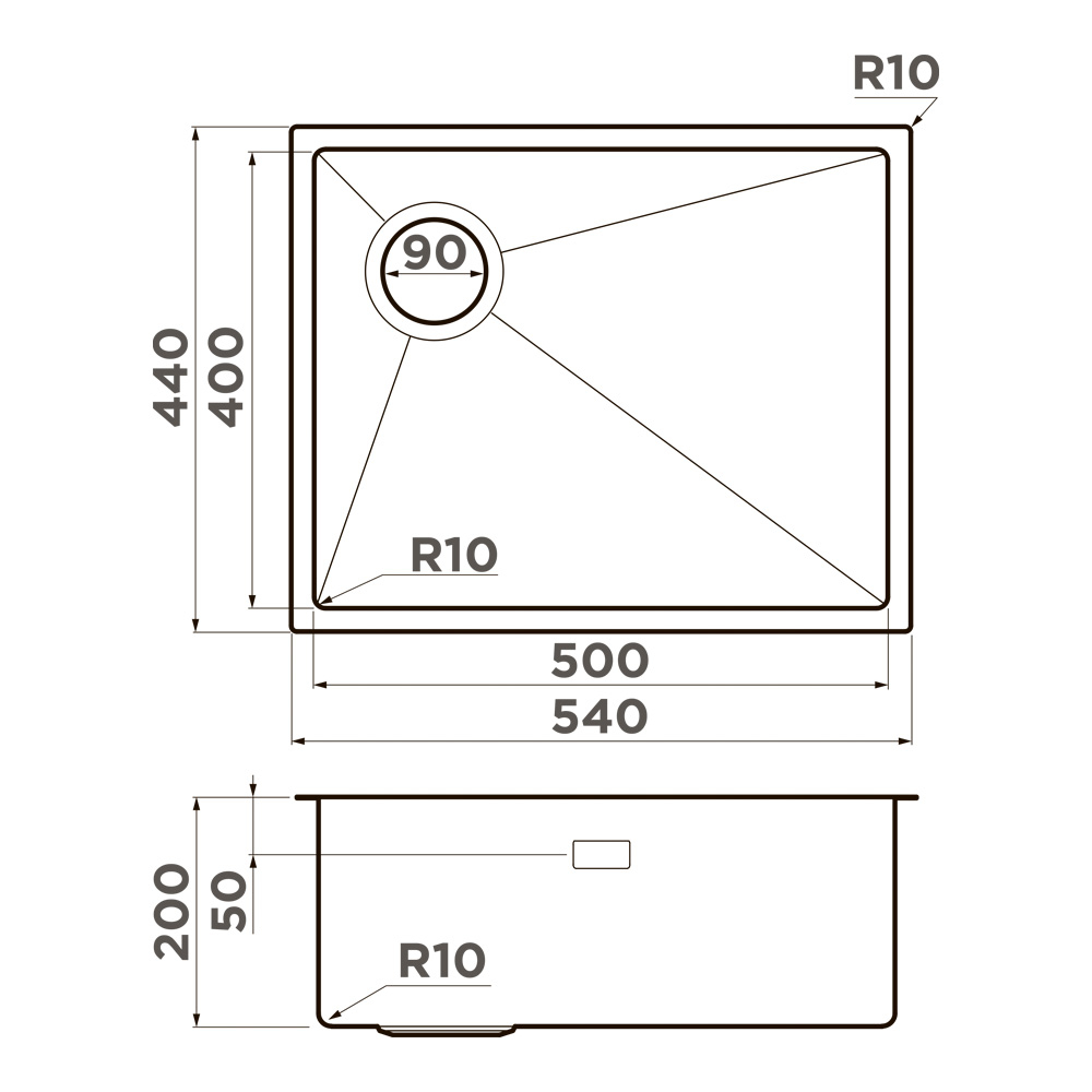 Кухонная мойка Omoikiri Taki-54-U/IF-L-LG Side SF