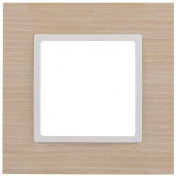 14-5301-01 ЭРА Рамка на 1 пост, дерево, Эра Elegance, белён.дуб-бел