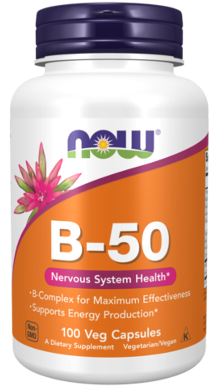 NOW Foods, Комплекс витаминов B-50, Vitamin B-50, 100 вегетарианских капсул