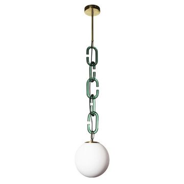 Подвесной светильник 1*Е27 10128P Green зелёный Chain LOFT IT