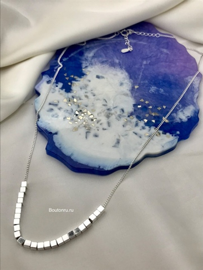 Цепочка (колье) серебро кубики