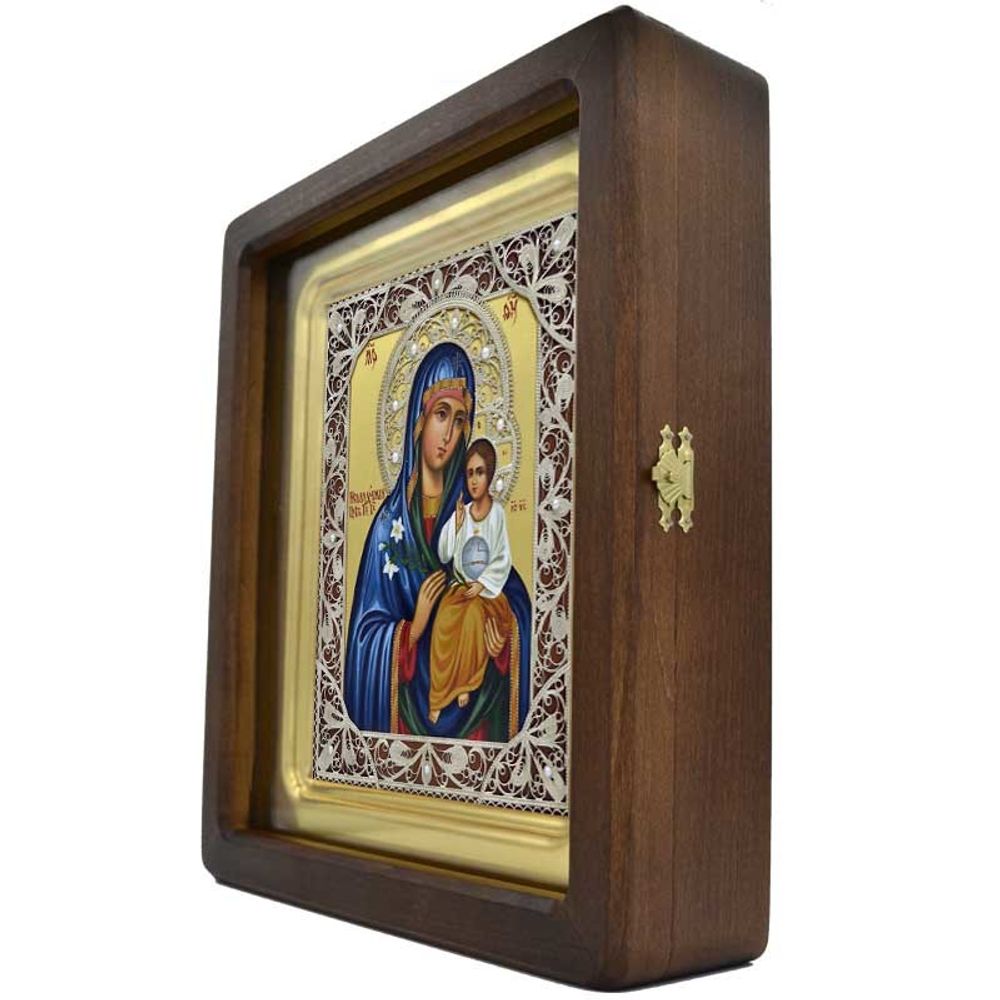 Неувядаемый цвет. Рукописная икона с филигранью.