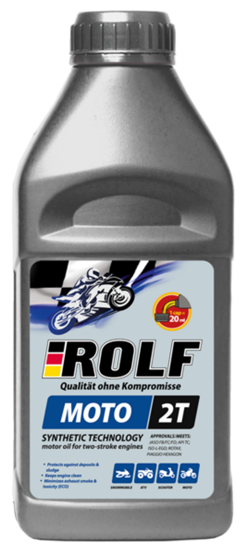 Масло Rolf Moto 2T п/синтетическое 0.5л