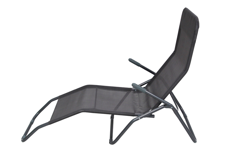 Кресло -шезлонг Капри арт.WR1658  (каркас серый, ткань серая), 1 уп.
