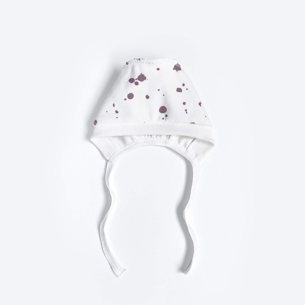 Велюровая шапочка на завязках Mjölk Кляксы