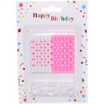 Свечи для торта «Горошек» , 12 шт, 6 см, розовый