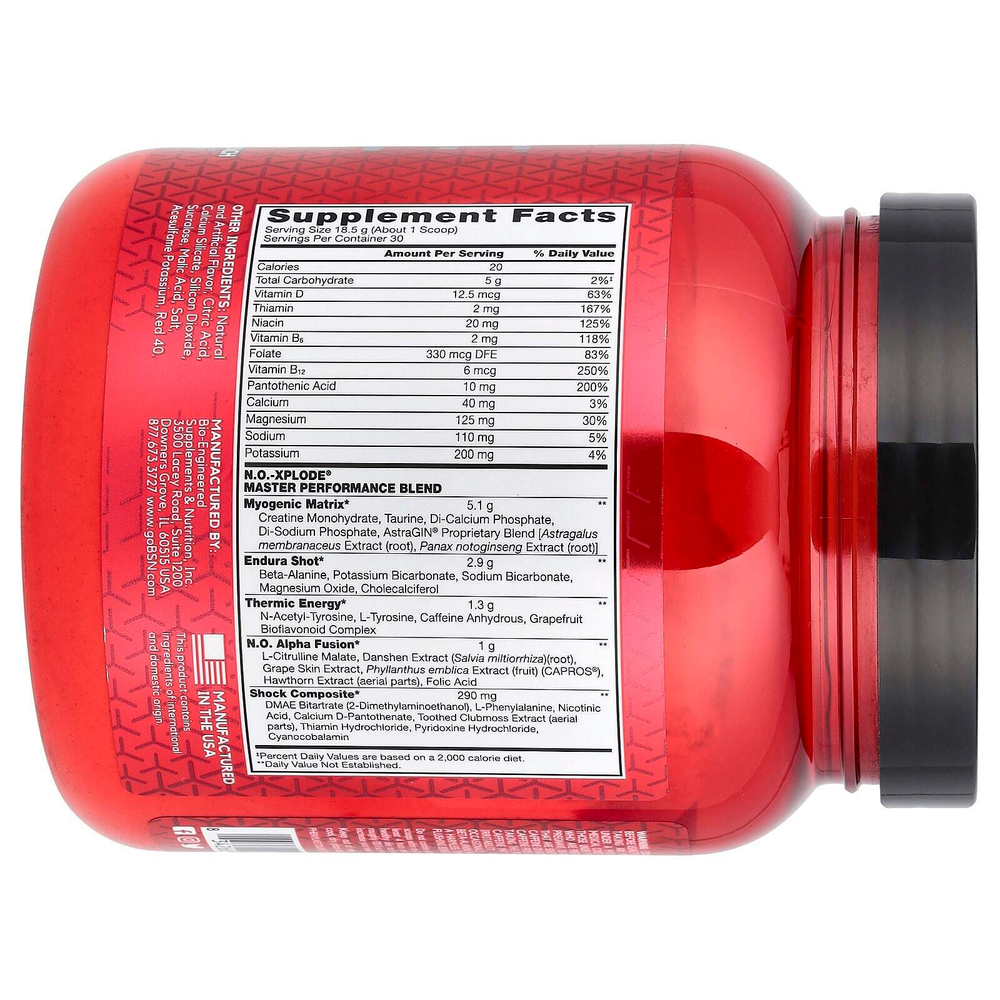 BSN, NO-Xplode®, Legendary предтренировочный комплекс, фруктовый пунш, 555 г (1,22 фунта)