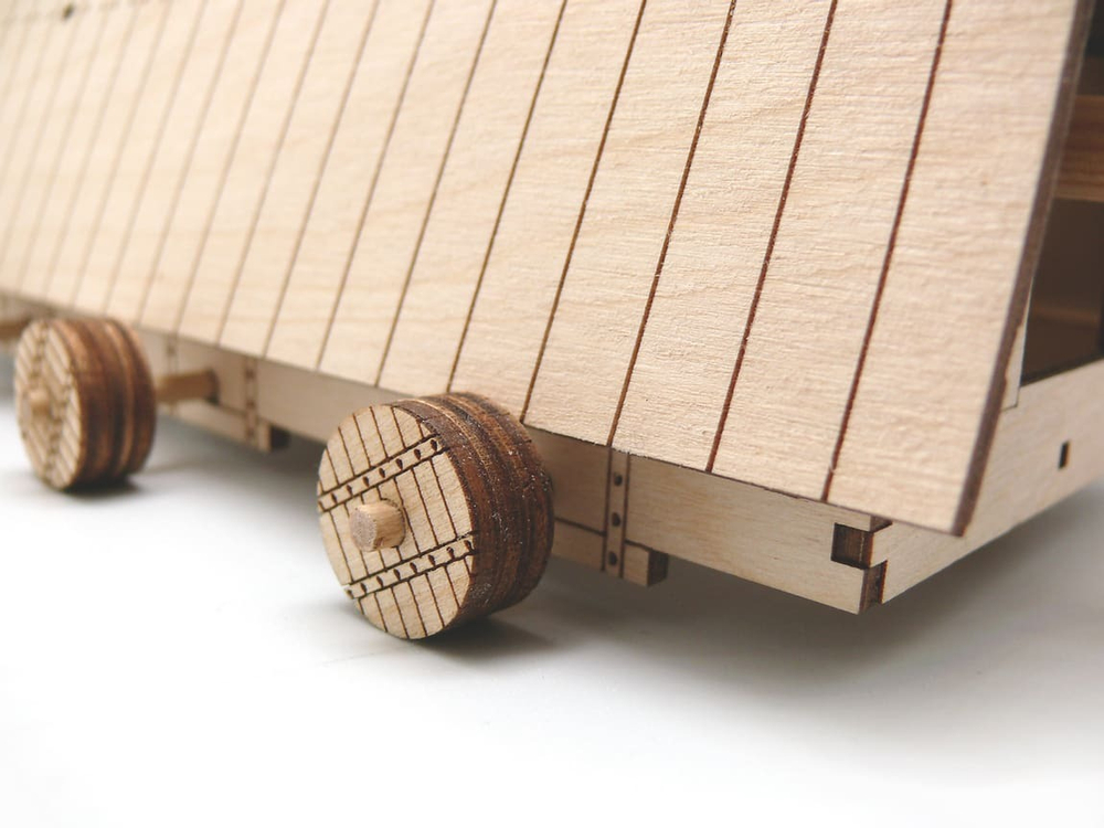 Таран (Armarika) - деревянный конструктор, сборная модель, 3D пазл, римское орудие, моделирование, моделизм