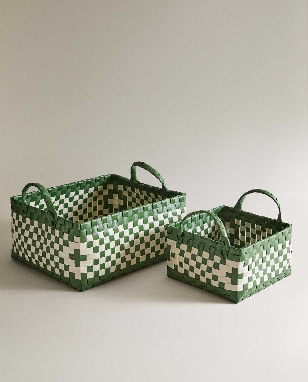 Zara Home Корзина изо льна, цвет зелёный, 19 см