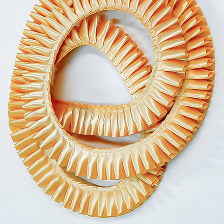 Лента плиссированная для наградных розеток. Цвет ЗОЛОТОЙ-ПЕСОК. Код цвета 53.