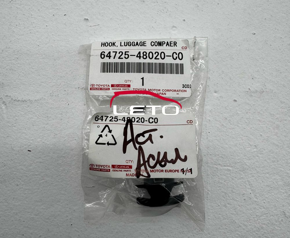 HOOK, LUGGAGE64725-48020-C0 6472548020C0 HOOK, LUGGAGE64725-48020-C0 6472548020C0