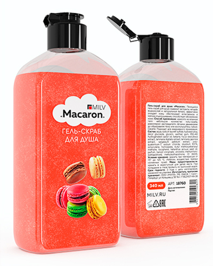 Гель-скраб для душа "MACARON". 340 мл Milv