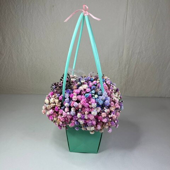 Радужная гипсофила в сумочке Бабочка 2.0