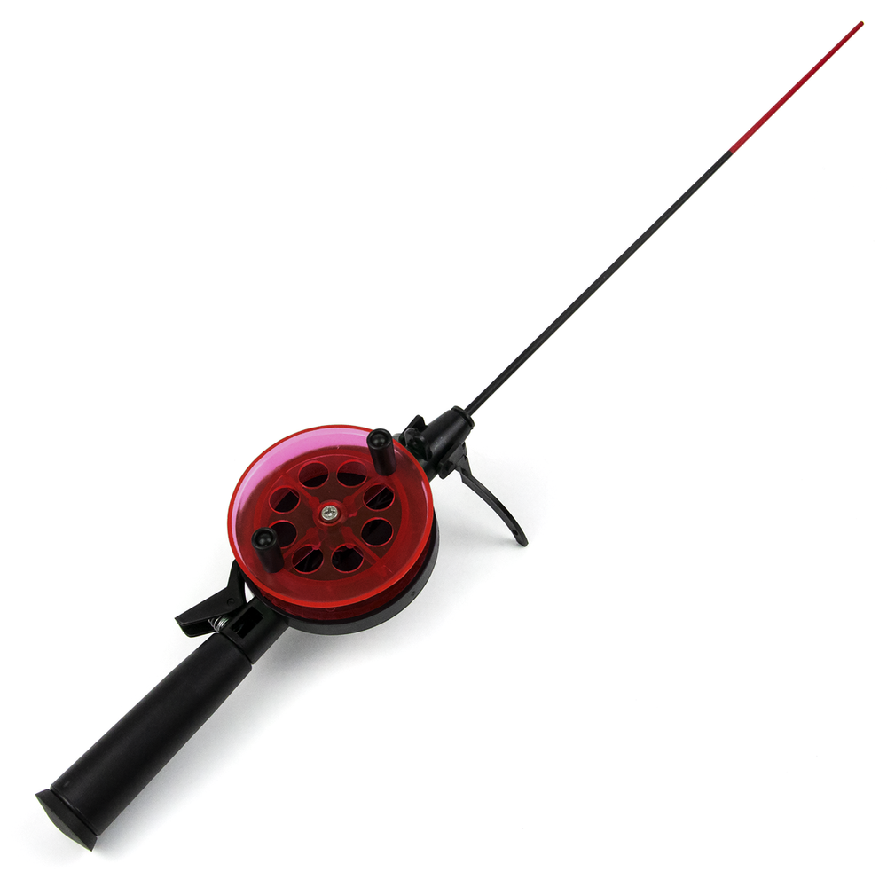 Зимняя удочка Три Кита Техно d-75, с пластиковой ручкой (хлыст стекловолокно), Красный