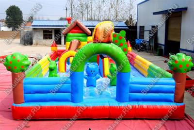 Коммерческий надувной батут "Медведи - соседи" 10*6*4.5 м