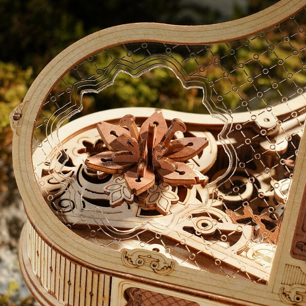 Деревянный конструктор "Волшебный Рояль" музыкальная шкатулка (ROKR)