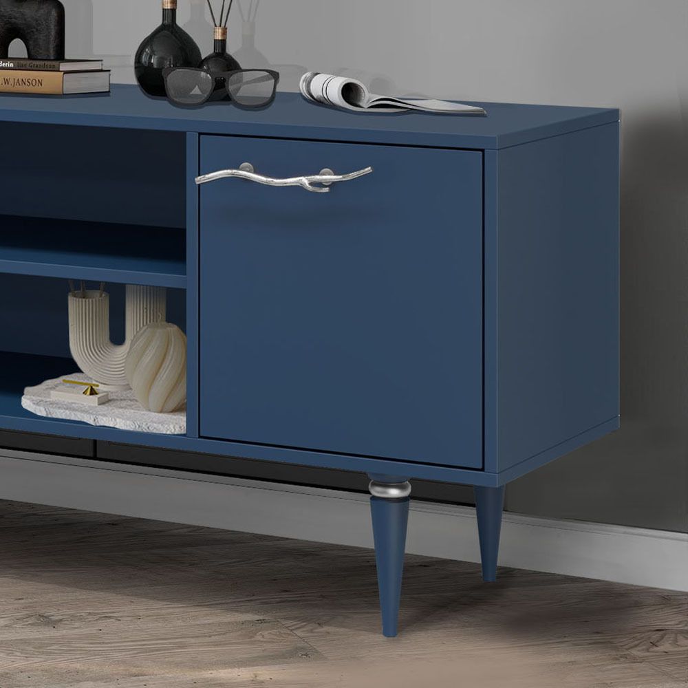 Тумба под ТВ Арт Колор matte 155см Классик Сильвер Королевский синий матовый