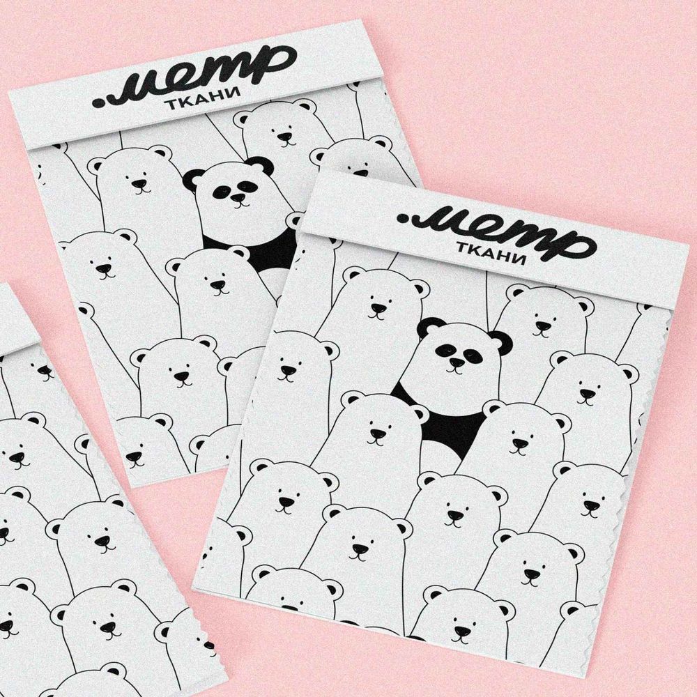 Ткань барби толпа белых медведей